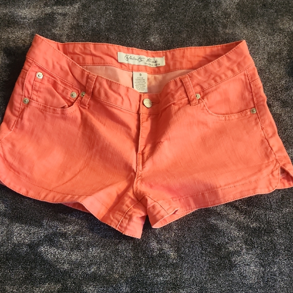 Celebrity Pink Coral Jean Shorts (Juniors)